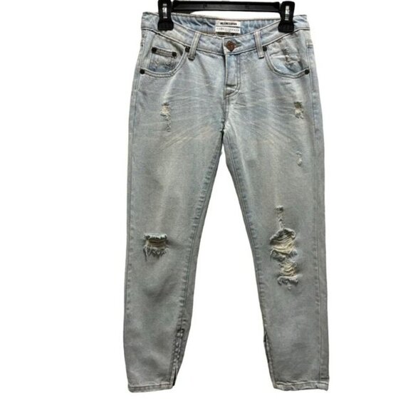 One Teaspoon Freebirds Womens Distressed Skinny Jeans Size 24 Light Wash Denim - Picture 1 of 11